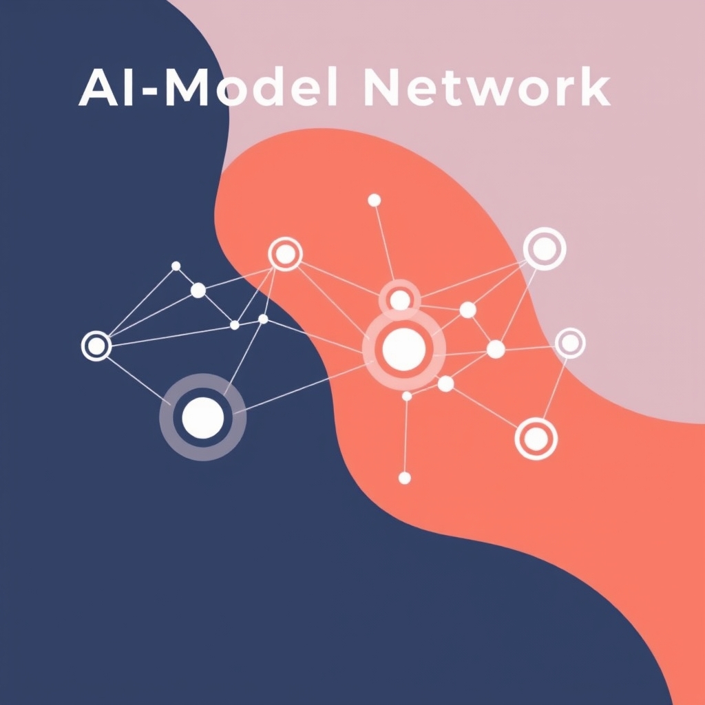 Connected nodes representing distributed AI model network architecture