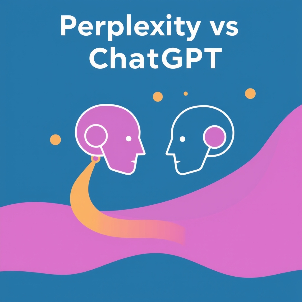 Perplexity and ChatGPT logos facing off for research